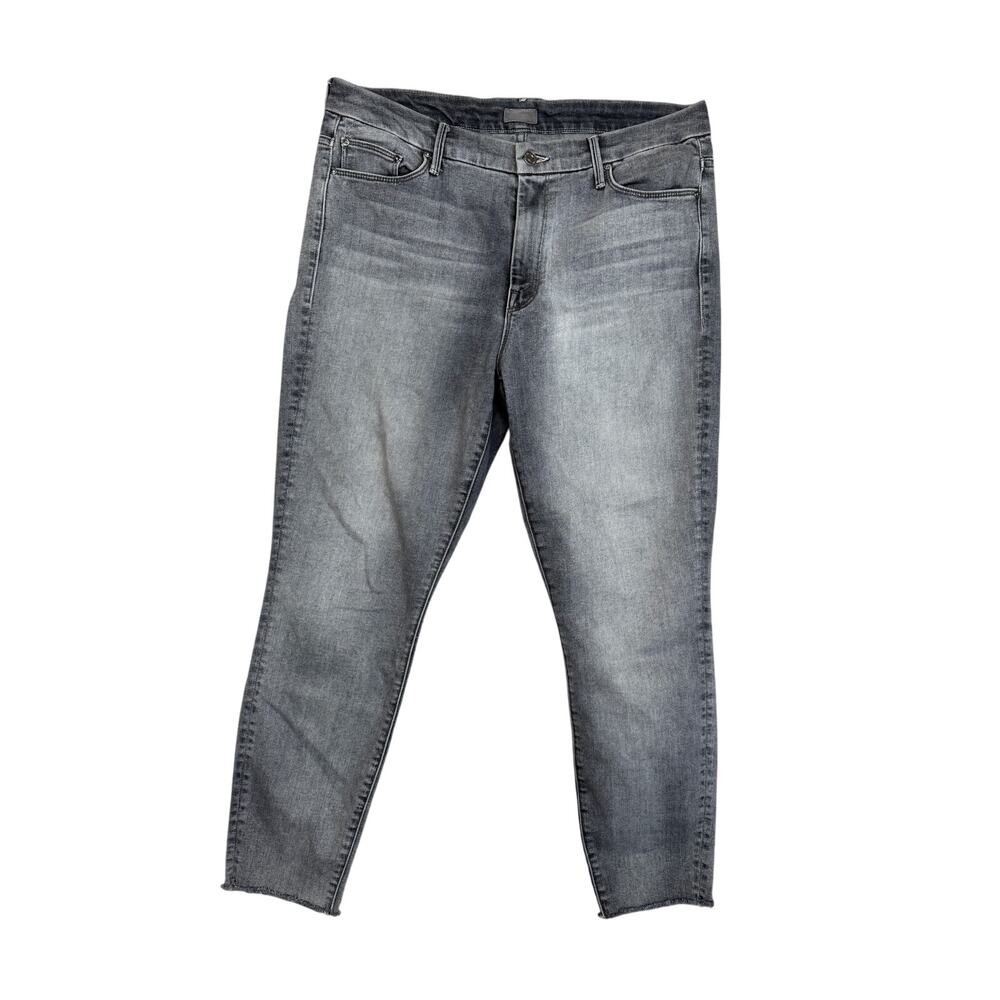 MOTHER Jeans High Rise Looker Ankle Huntress Washed Gray Slim Denim 32